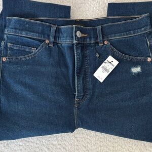 Express Women's Dark Blue Slim Straight Leg Jeans